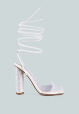 Scansta Lace Up Rhinestone Embellished Heel Sandals from London Rag International