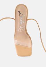 Scansta Lace Up Rhinestone Embellished Heel Sandals from London Rag International
