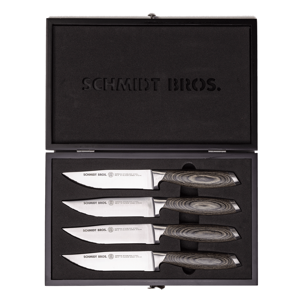 Bonded Ash, 4-Piece Jumbo Steak Knife Set from Schmidt Bros.