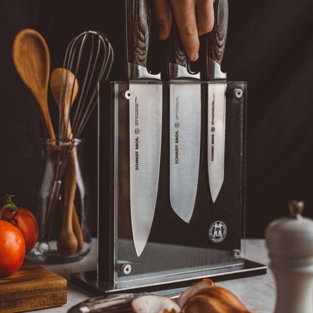 Bonded Ash, 7-Piece Knife Block Set from Schmidt Bros.