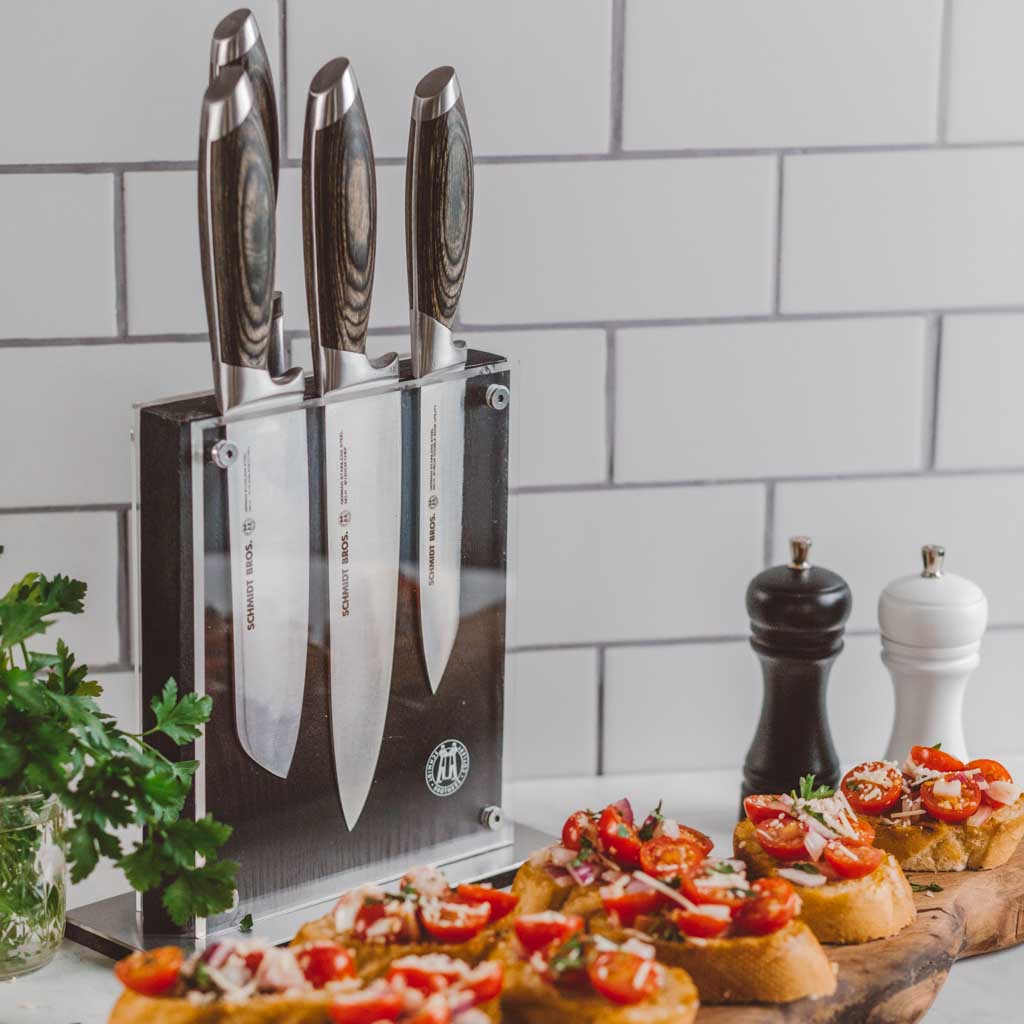 Bonded Ash, 7-Piece Knife Block Set from Schmidt Bros.
