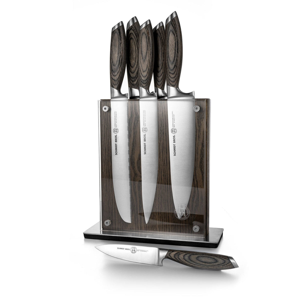 Bonded Ash, 7-Piece Knife Block Set from Schmidt Bros.