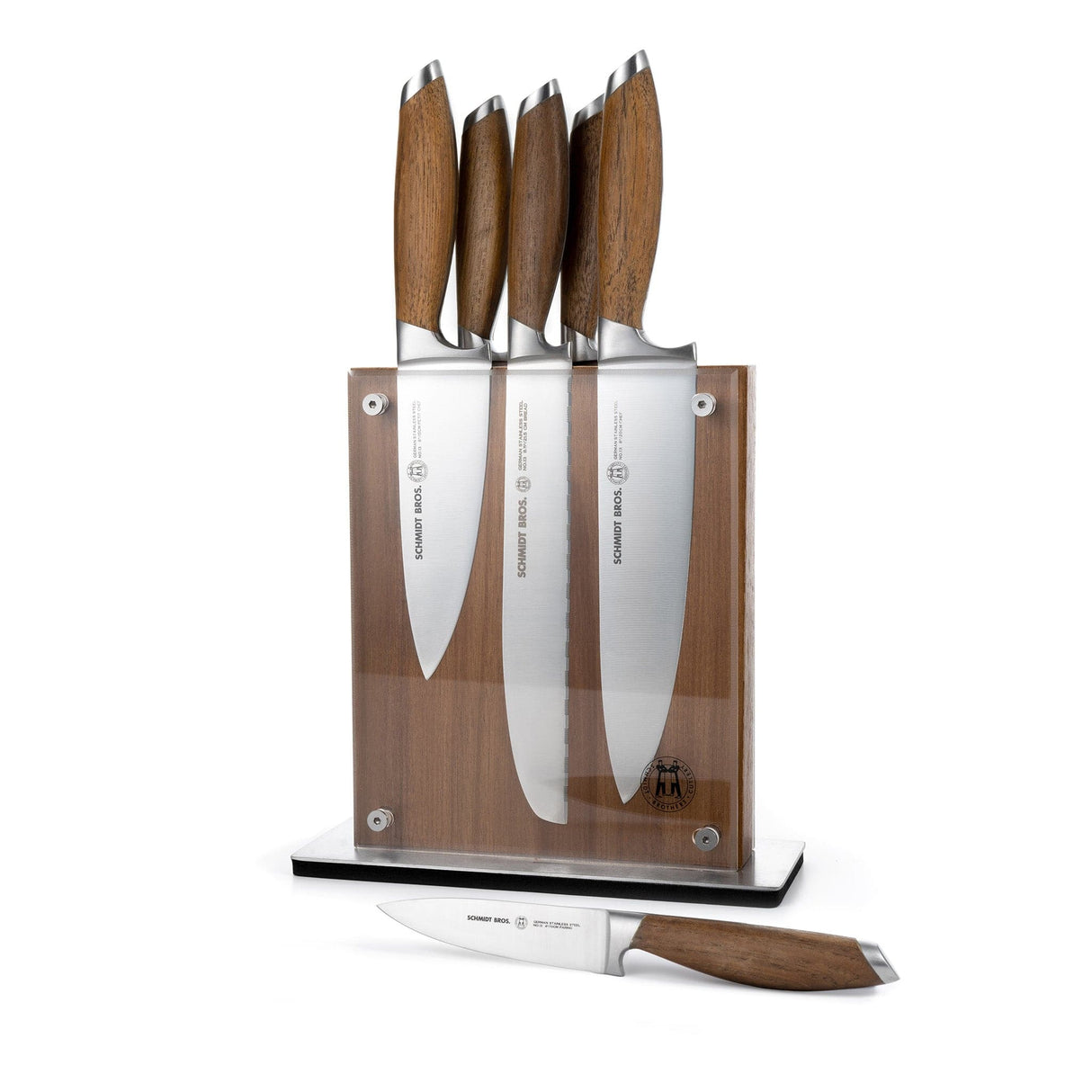 Bonded Teak, 7-Piece Knife Block Set from Schmidt Bros.
