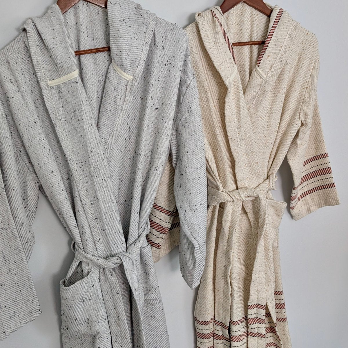 Serenity Bathrobe – Soft Flat Weave Turkish Cotton, Hooded Design, Unisex Fit from The Bali Market