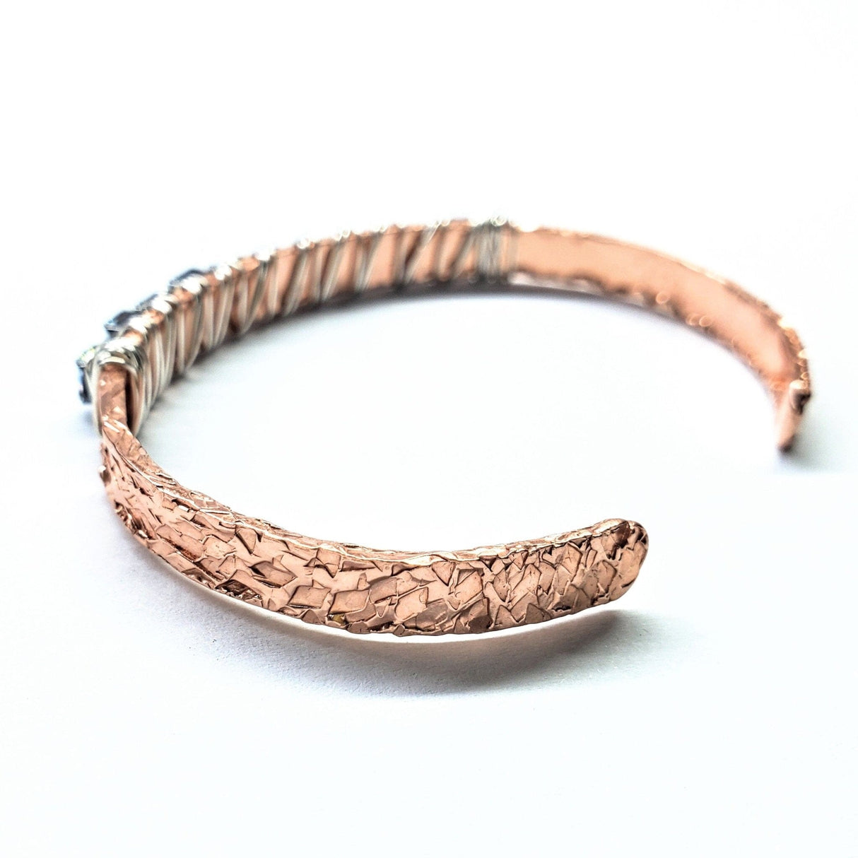Set of Glamorously Wrapped Hammered Rhinestone Crystal Bling Bangles from Alexa Martha Designs