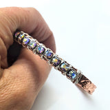 Set of Glamorously Wrapped Hammered Rhinestone Crystal Bling Bangles from Alexa Martha Designs