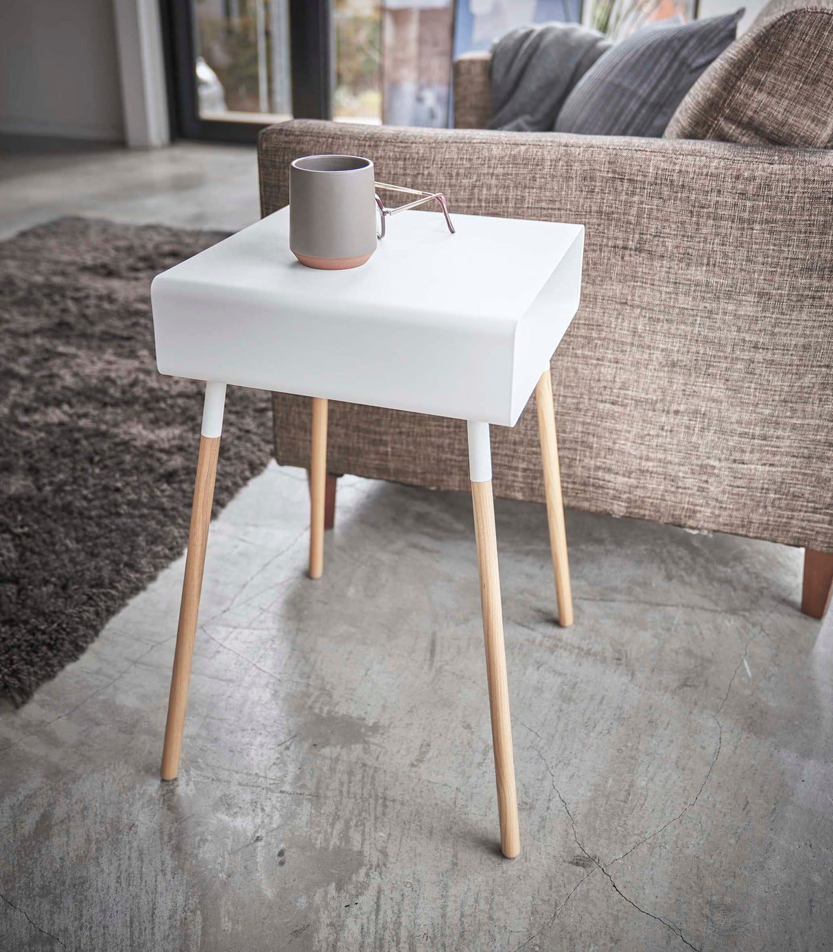 Storage Table - Two Sizes - Steel + Wood from Yamazaki Home