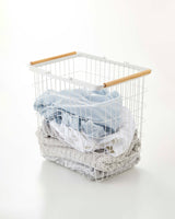 Wire Basket - Two Sizes - Steel + Wood from Yamazaki Home