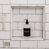 Clear Plastic Shampoo Dispenser 16oz - Black Label From Sweet Water Decor
