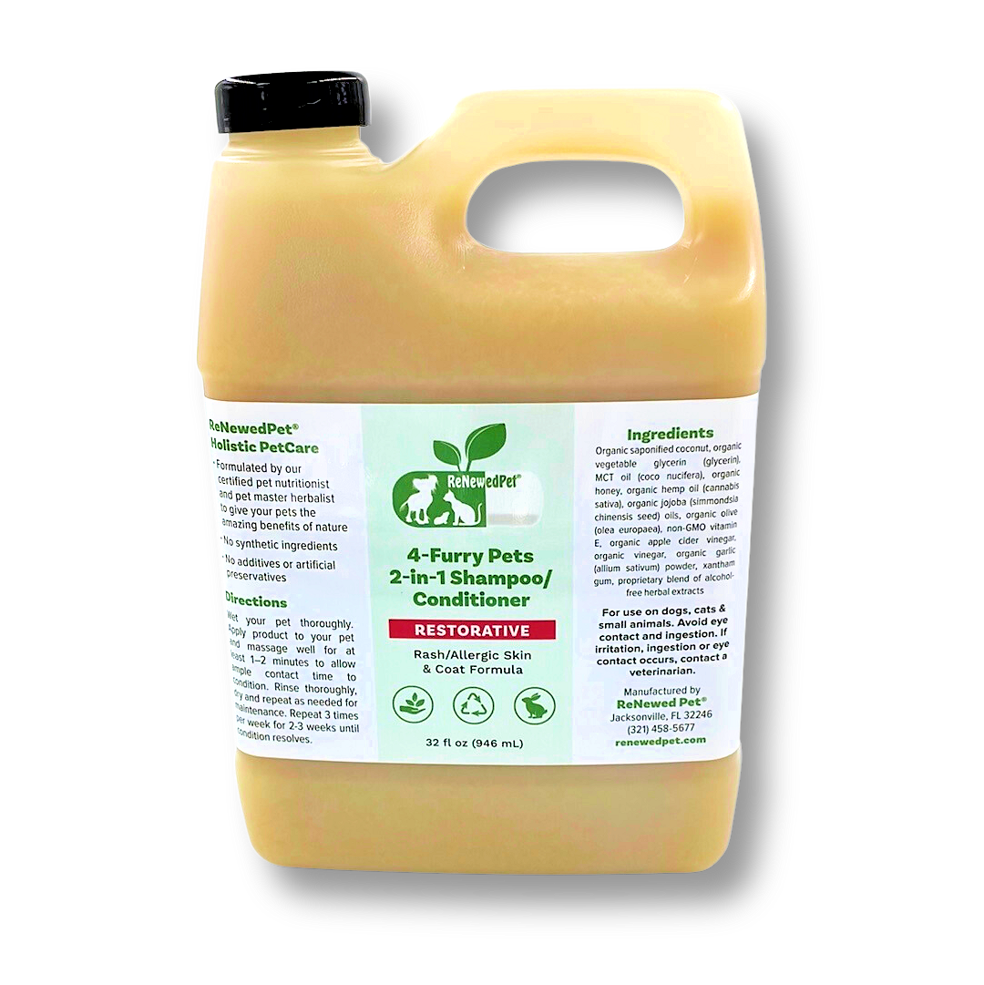 4-FURRY PETS 2-IN-1 * RESTORATIVE SHAMPOO & CONDITIONER from ReNewedPet