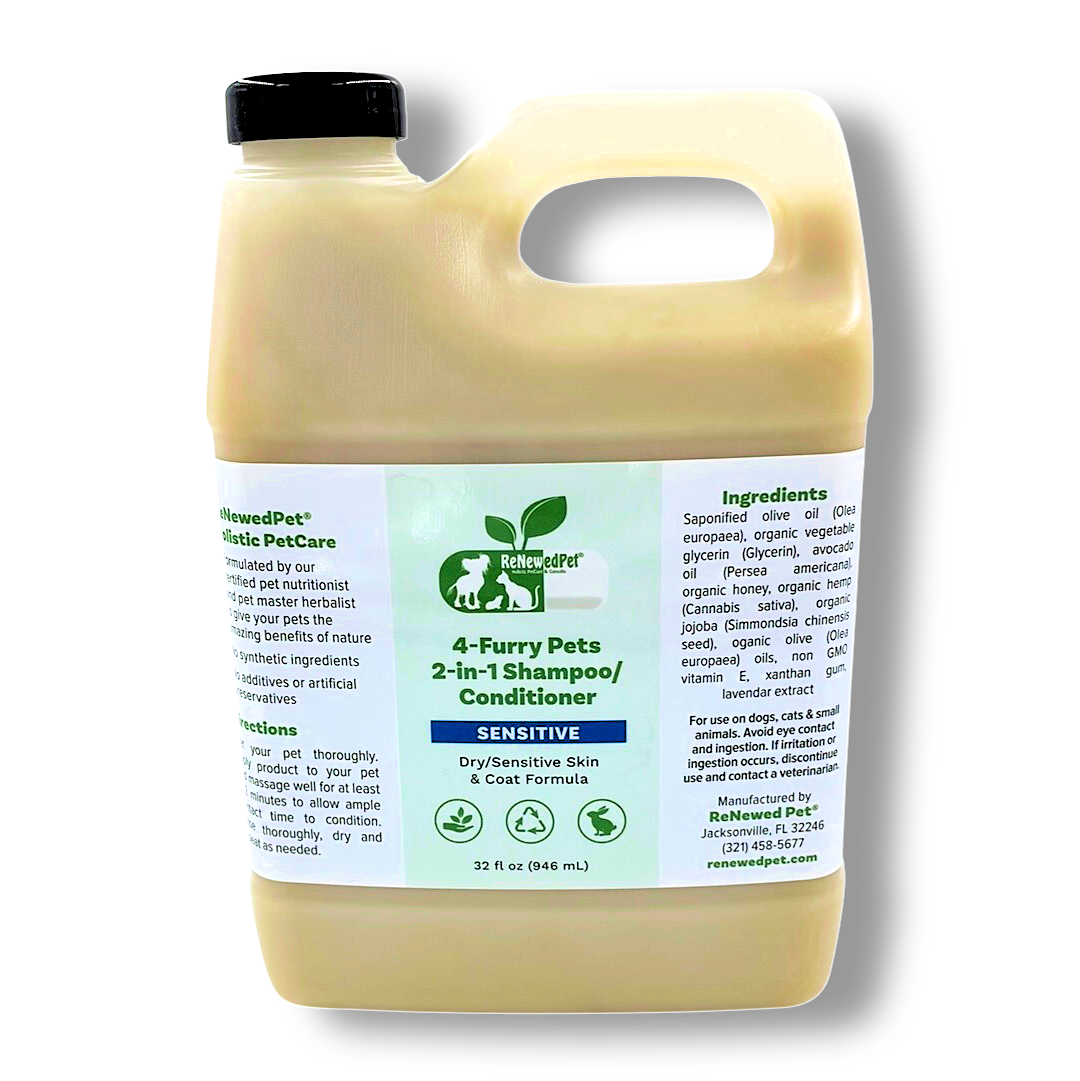 4-FURRY PETS 2-IN-1 *SENSITIVE SHAMPOO + CONDITIONER from ReNewedPet