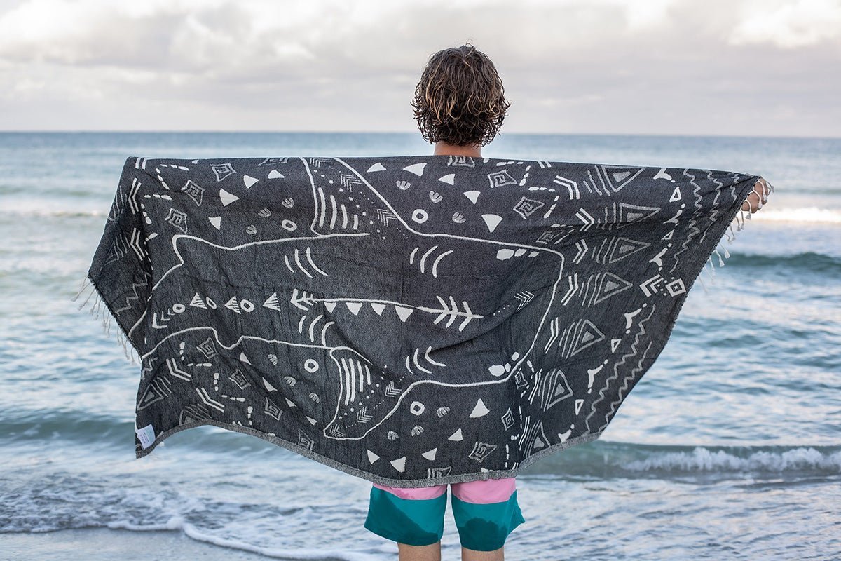 Shark Noir - Turkish Towel from Sun Drunk