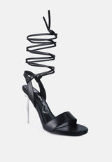 Sheeny Clear Stiletto Lace Up Heels from London Rag International