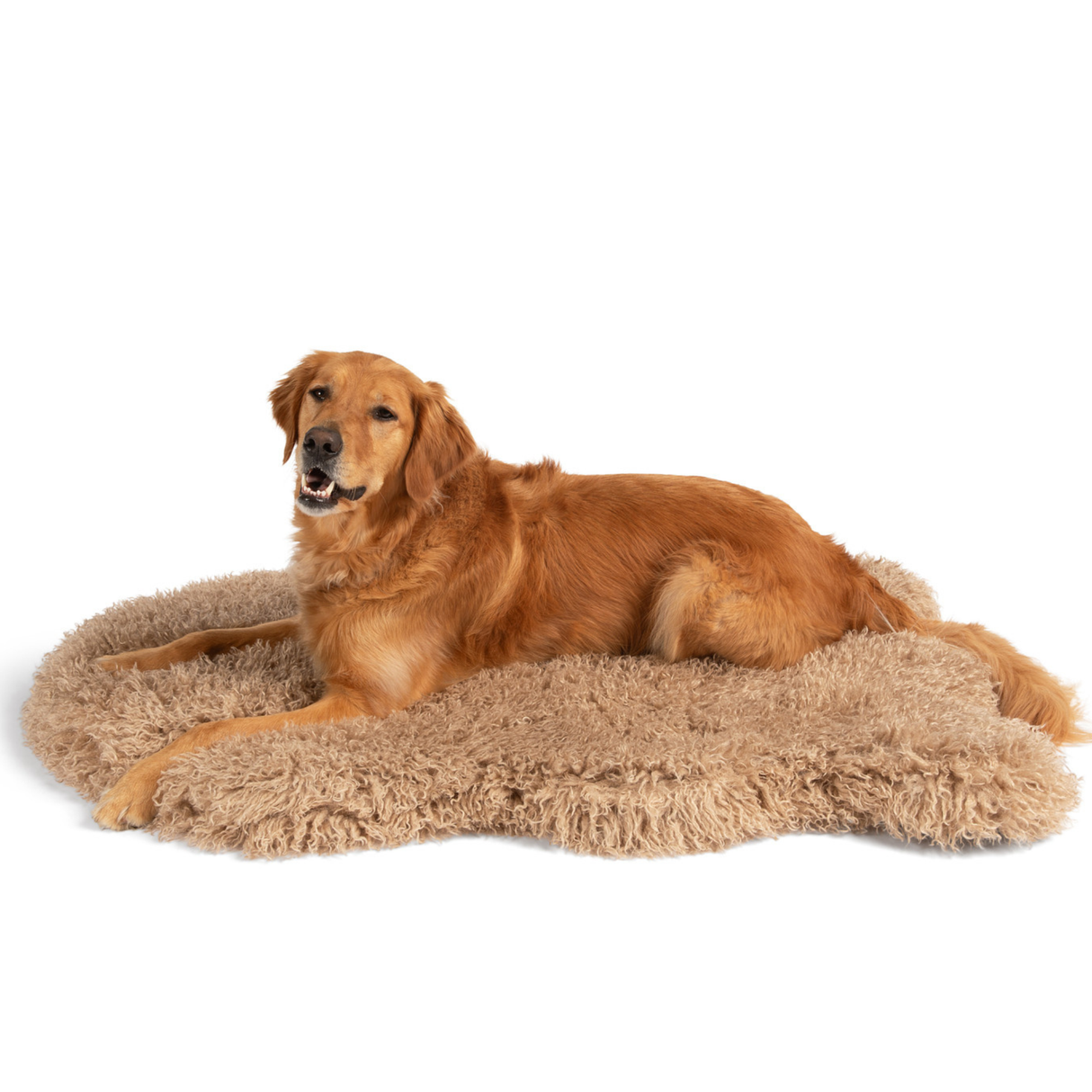 PupRug™ Luxe Faux Fur Orthopedic Dog Bed -  Plush Sheep Tan from Paw.com