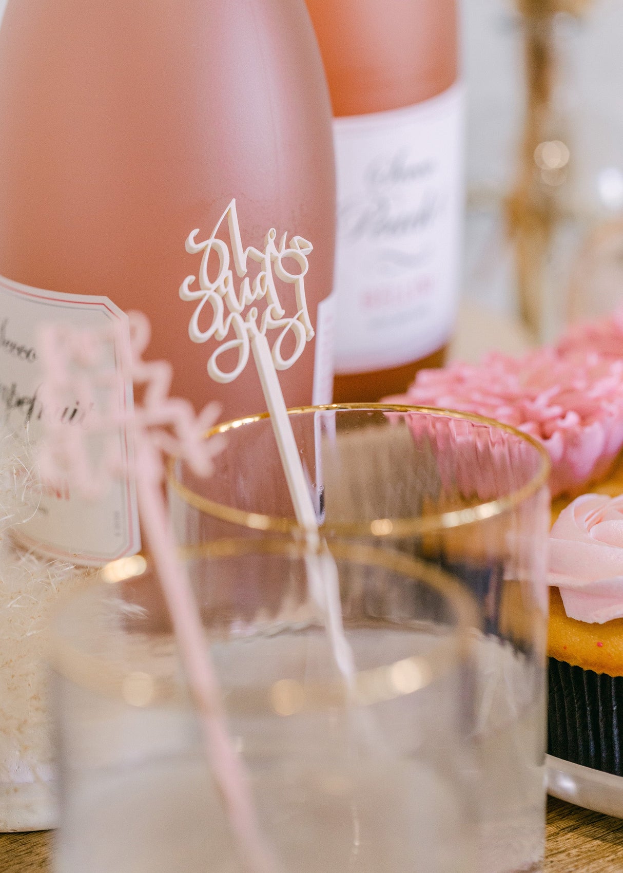 She Said Yes! Drink Stirrers, Set of 12 from The Cotton & Canvas Co.
