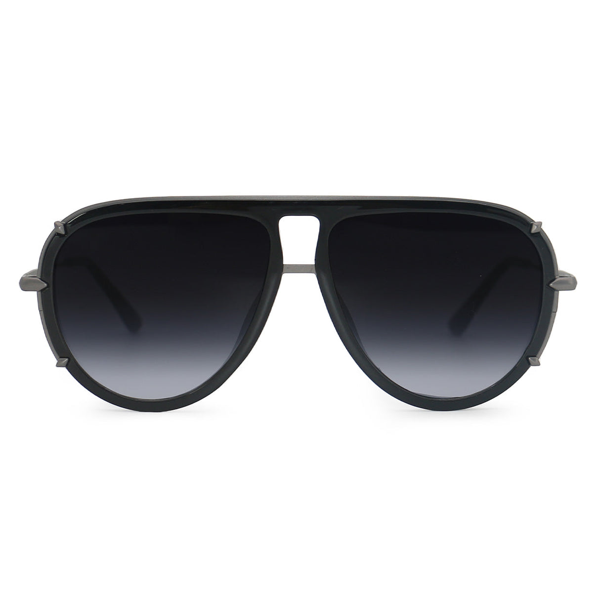 Ivy Luxe - Black Tangle-Free Round Aviator Sunglasses from TopFoxx