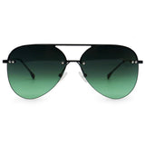 Smaller Megan 2 - Dark Green Metal Aviator Sunglasses from TopFoxx