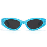 Kat x Money Moves - Blue Cateye Sunglasses from TopFoxx