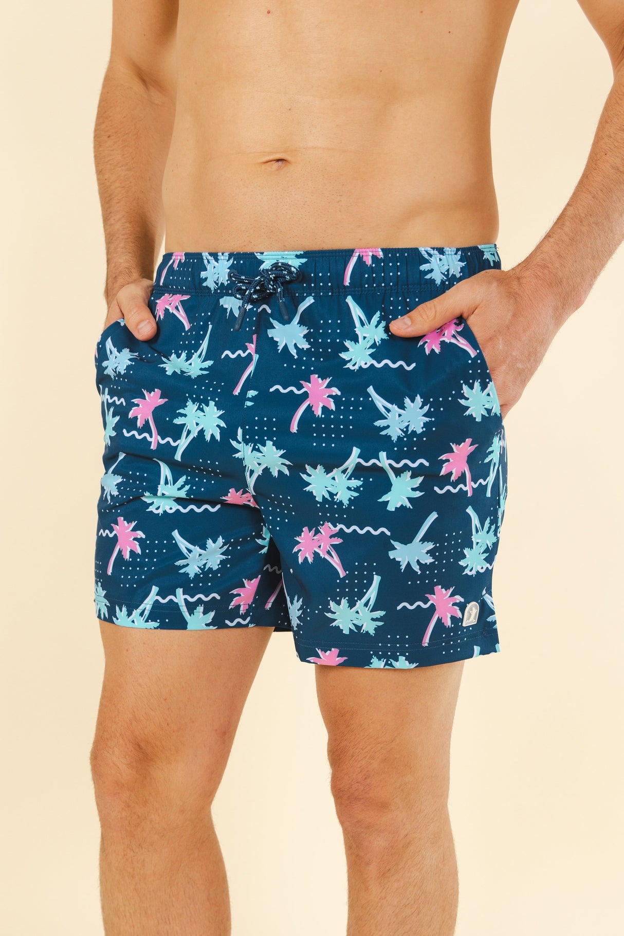 The Shorebreak | Navy Tropical Ball Hammock® Pouch 5" Swim Trunks from Shinesty