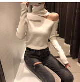 Off Shoulder Knitted Sweater From Kawaii Stop
