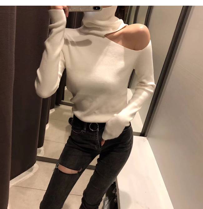 Off Shoulder Knitted Sweater From Kawaii Stop