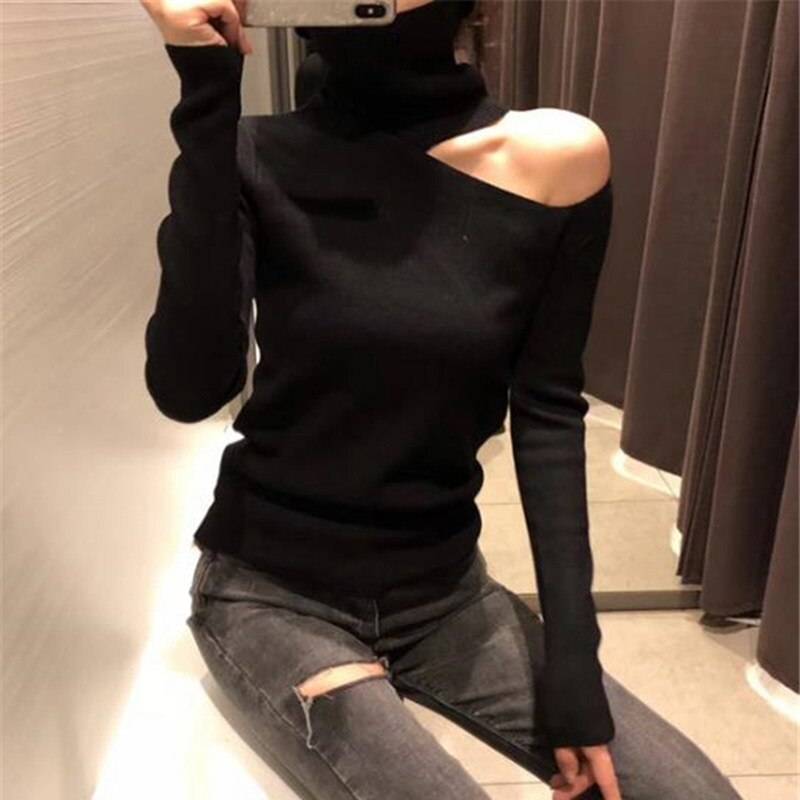 Off Shoulder Knitted Sweater From Kawaii Stop