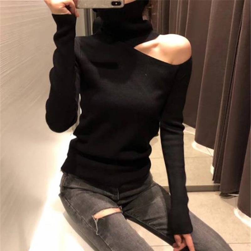 Off Shoulder Knitted Sweater From Kawaii Stop