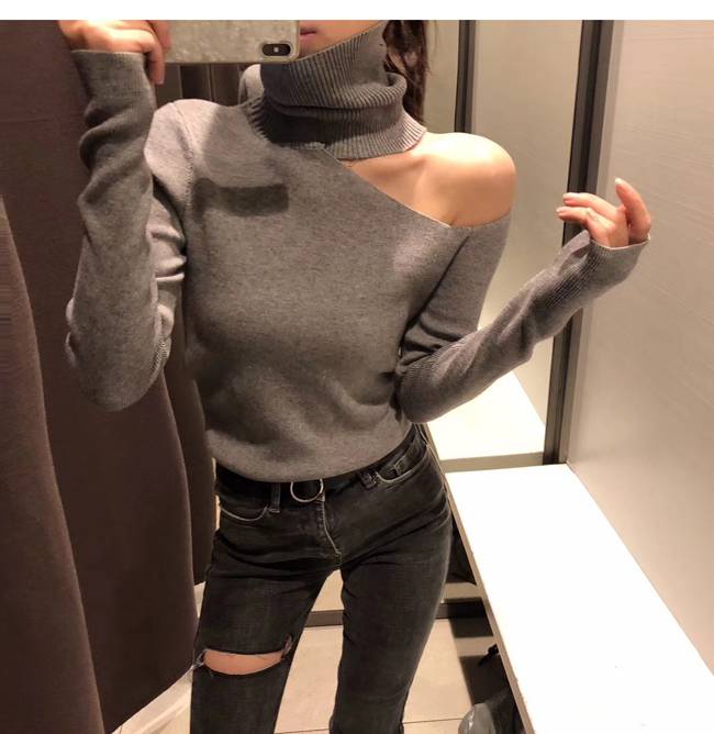 Off Shoulder Knitted Sweater From Kawaii Stop