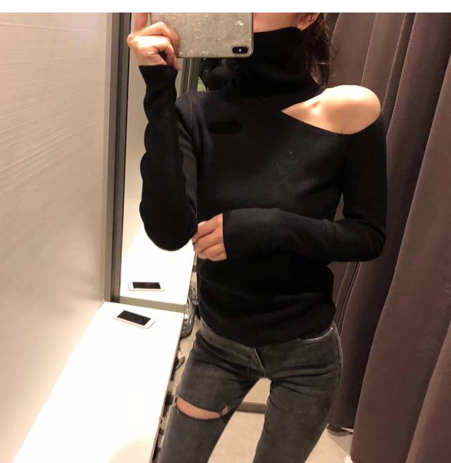 Off Shoulder Knitted Sweater From Kawaii Stop