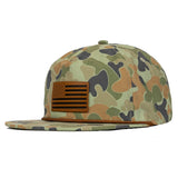 American Flag Leather Patch Crushable Rope Snapback Hat from Combat Iron Apparel