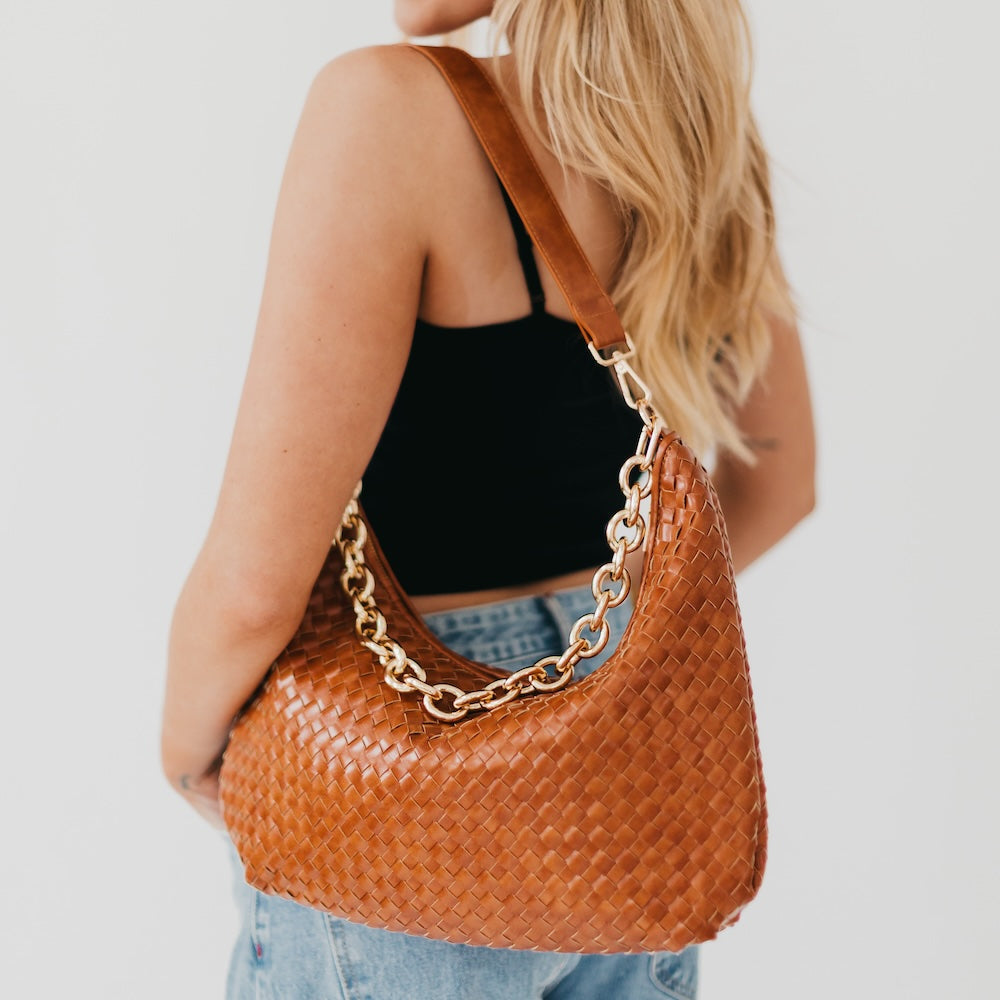 Sienna Slouchy Woven Shoulder Bag from Pretty Simple