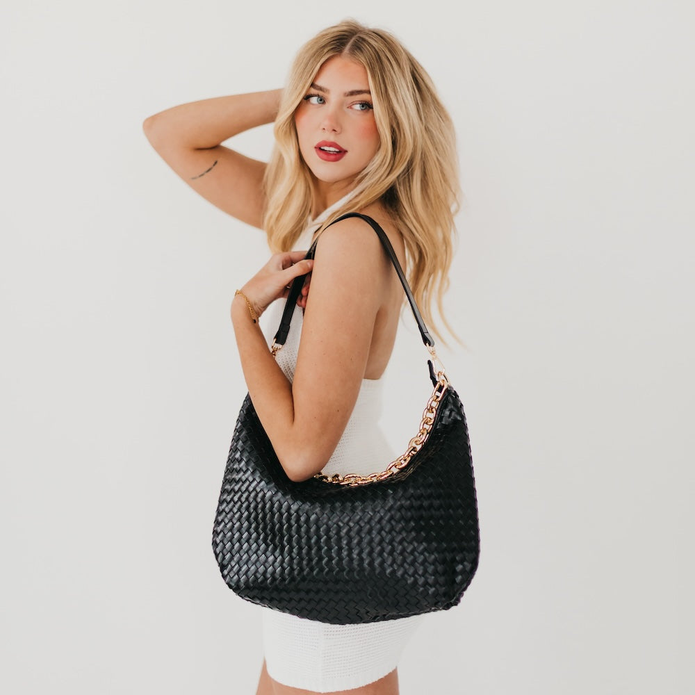 Sienna Slouchy Woven Shoulder Bag from Pretty Simple
