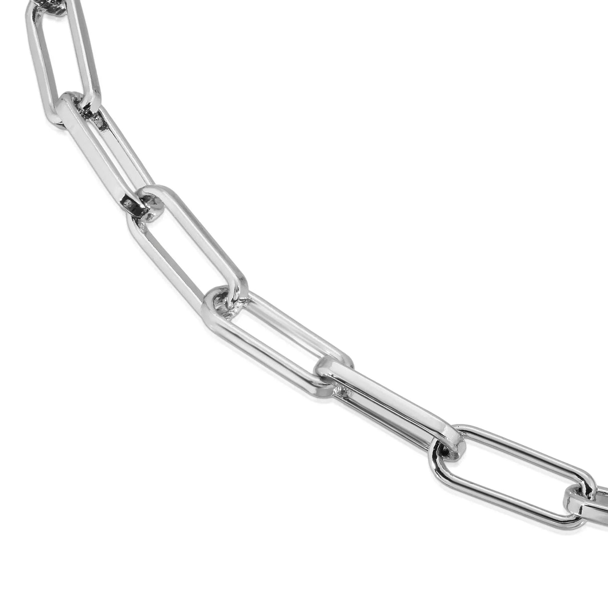 Silver Elongated Link Chain from eklexic