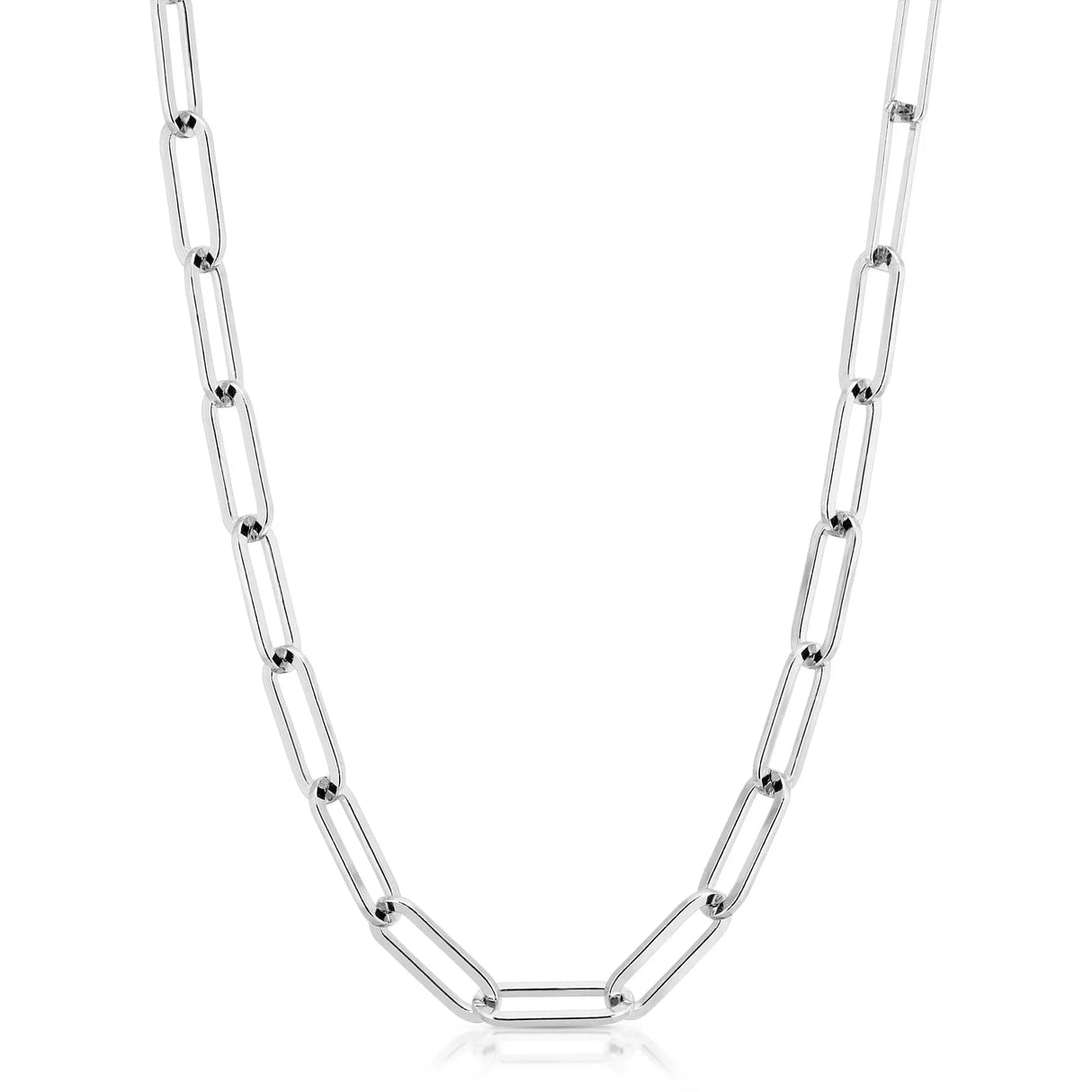 Silver Large Elongated Link Chain from eklexic
