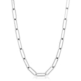 Silver Large Elongated Link Chain from eklexic