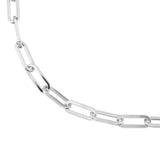 Silver Large Elongated Link Chain Anklet from eklexic