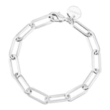Silver Large Elongated Link Chain Anklet from eklexic