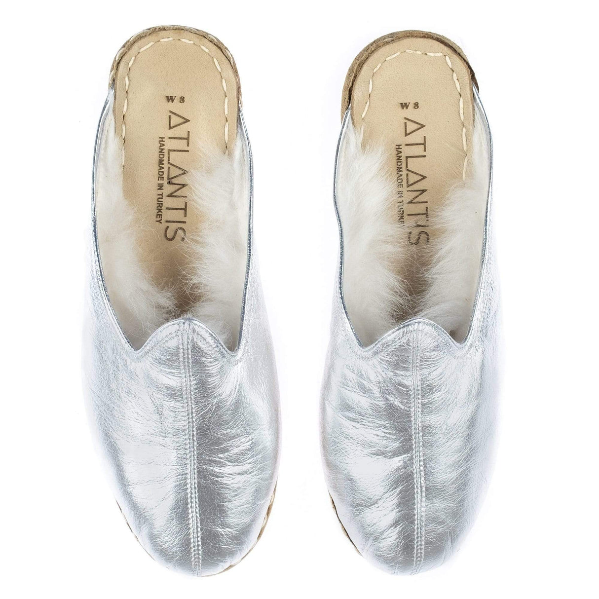 Women's Silver Shearlings from Atlantis Handmade Shoes