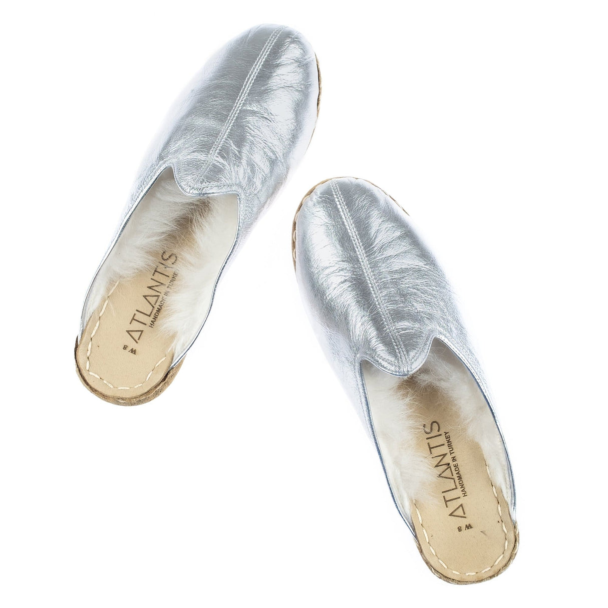 Women's Silver Shearlings from Atlantis Handmade Shoes