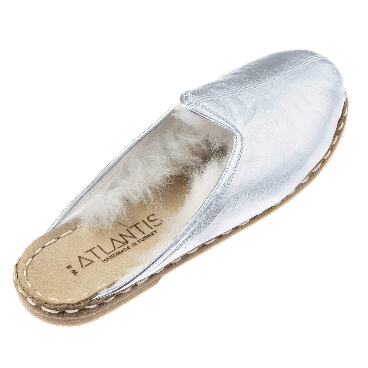 Women's Silver Shearlings from Atlantis Handmade Shoes