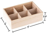 Six Sectional Wooden Box 7’’x5’’x2.5’’ from Hammont