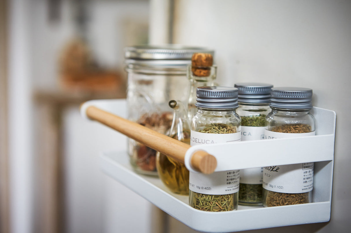 Magnetic Storage Caddy - Steel + Wood from Yamazaki Home