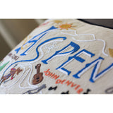 Ski Aspen Hand-Embroidered Pillow from Quirks!