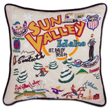 Ski Sun Valley Hand-Embroidered Pillow from Quirks!