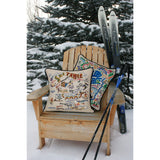 Ski Tahoe Hand-Embroidered Pillow from Quirks!