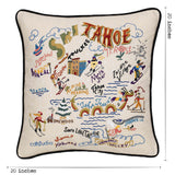 Ski Tahoe Hand-Embroidered Pillow from Quirks!