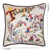 Ski Telluride Hand-Embroidered Pillow from Quirks!