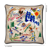 Ski Utah Hand-Embroidered Pillow from Quirks!