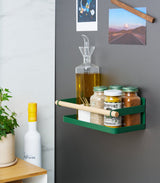Magnetic Storage Caddy - Steel + Wood - Forest Green from Yamazaki Home