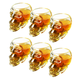 Skull Shot Glasses Set of 6 by The Wine Savant - 3oz Skull Glasses 3" H - Goth Gifts, Skull Gifts, Skull Decor, Skeleton Decor, Skull Shaped Glasses, Perfect for Halloween Themed Parties! from The Wine Savant